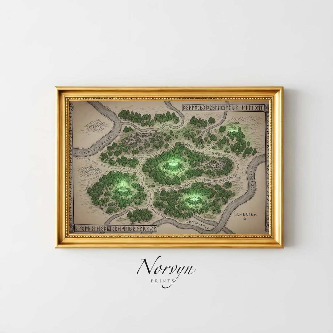 Enchanted Forest Fantasy Map Printable | Magical Grove World Map, Dnd ...