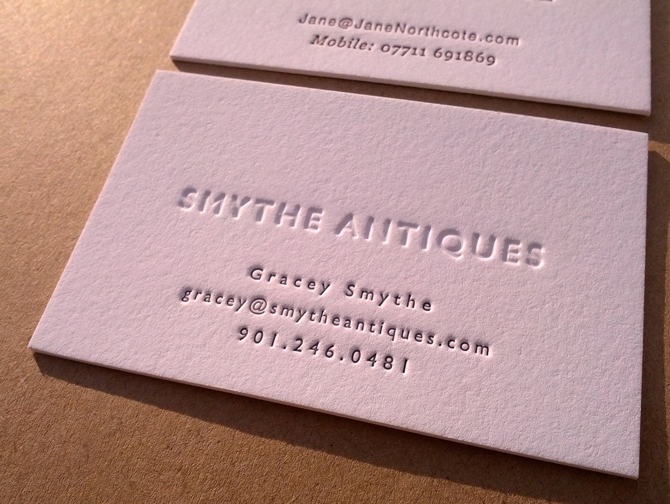 Sample Business Card // Letterpress Business Card Etsy