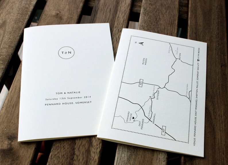 Wedding Information Cards with Custom Map