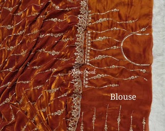 Presenting you the luxurious and glamorous trending hand work saree