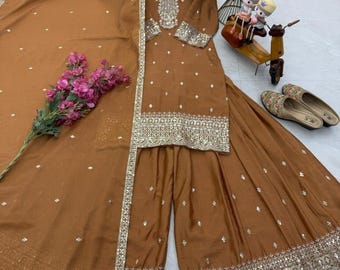 NEw designer party top pallazo &, dupptta  set