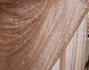 Launch Grand party wear saree in original gold beeds work