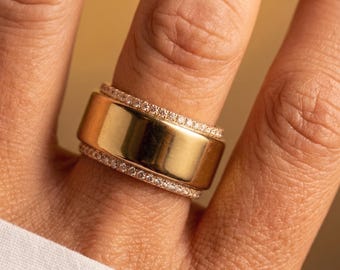 Gold Oura eternity rings accessory Simulated diamond thin band luxurious Dainty CZ Gold jewelry