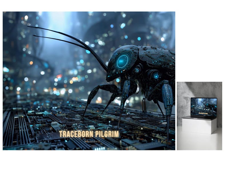 Pilgrim Insect Cyberpunk City Poster – Traceborn Pilgrim, Digital Download, 4 Poster ...