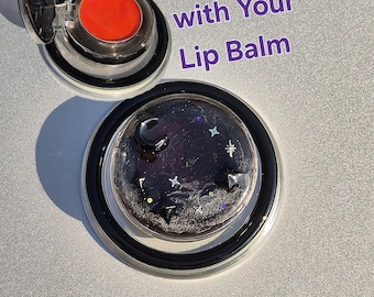 Handmade Galaxy Moon Lip Balm Holder | Magnetic Phone Grip | Space Grip