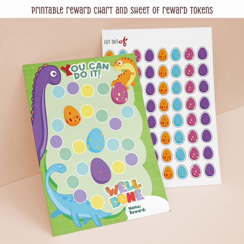 Dinosaur Reward Chart for Kids | Printable | Canva Template - Etsy ...