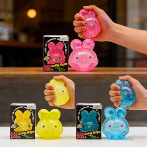 Nee Doh Jelly Hops Sensory Squeeze Toy |Cute Squishy Fidget Toy,Sensory Squeeze Ball for Anxiety Relief,UniqueEaster Gift