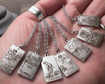 Tarot card necklace Tarot jewelry