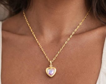 LOVE Heart Pendant Necklace Birthday Gift Anniversary Jewelry