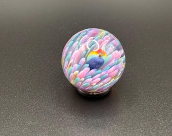 Pink and Purple Opalescent Implosion- Handmade Borosilicate Glass Marble