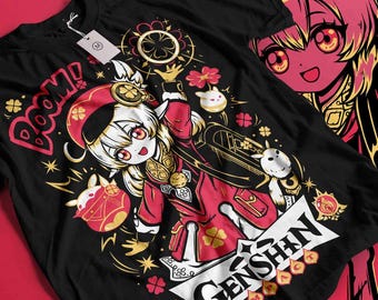 Genshin Impact Unisex T-Shirt - ganyu / Wanderer / Kunikuzushi, Japanese Anime Genshin Impact, Gaming T-Shirt, Anime Waifu Shirt