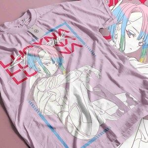 Cyberpunk Edgerunners David Lucy Rebecca T-Shirt, Anime Neon Streetwear Shirt image 7