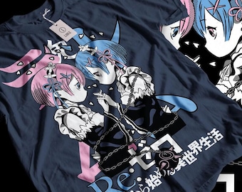Zero Shirt, Re Zero T-shirt, Emilia, Ram, Subaru, Japanese, Manga, Anime Tee, Waifu, Kawaii, Streetwear, Unisex