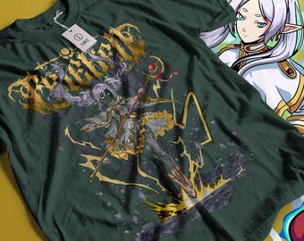 Frieren Anime T-Shirt, Vintage Manga Comic T-Shirt, Otaku Streetwear Bekleidung