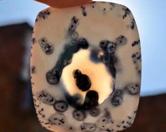 Dendrite Agate Cabochon – Polished Natural Gemstone, Branch Pattern