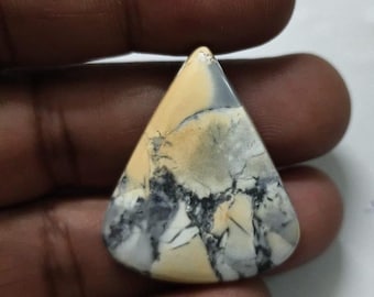 Cabujón de jaspe maliganio: piedra preciosa de jaspe rara, piedra con patrón abstracto único, 34 x 26 mm, 70 quilates