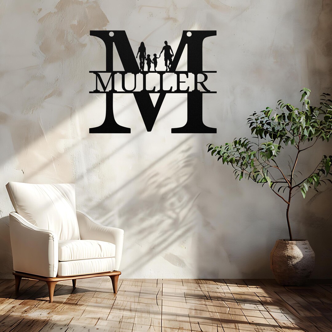 Personalized Metal Wall Art Custom Family Name Monogram Wall Decor - Etsy