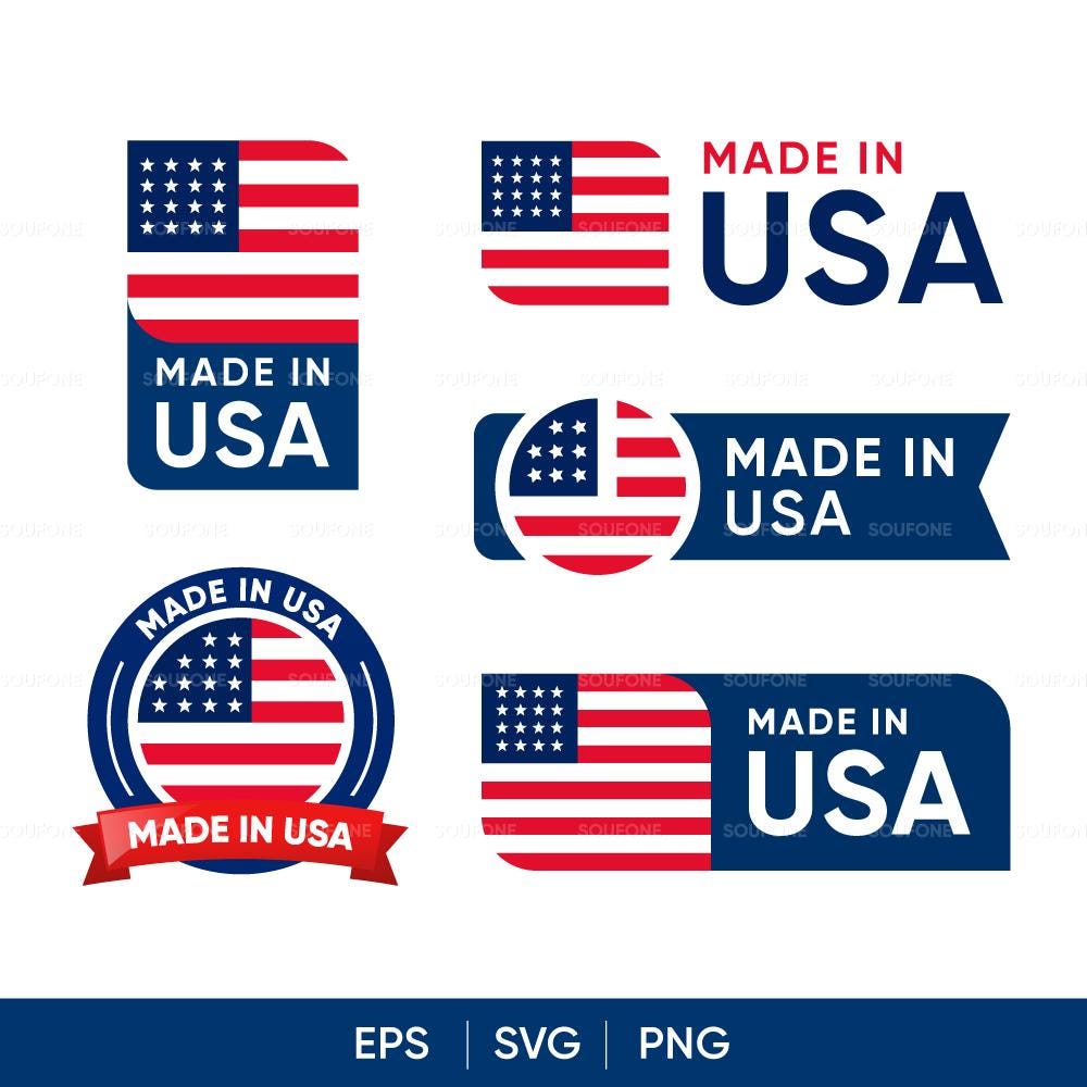 Lot D'autocollants Vinyle Haute Qualité "Fièrement Made In USA" - Multi-couleurs, Neufs
