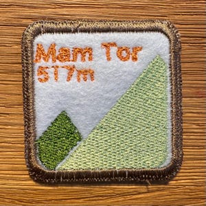 UK Peak District | Embroidered Patch | Hiking Badge | Bleaklow Mam Tor Higger Tor
