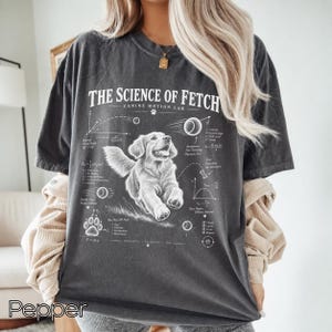Golden Retriever Shirt, Science of Fetch Graphic Tee, Funny Physics Dog Lover Gift, Comfort Colors® Canine Motion Lab T-Shirt