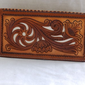 Leather Real water snake skin checkbook Cover