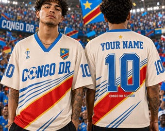 Custom Congo Leopards Soccer Shirt, Personalized DR Congo Football Jersey, Vintage Fan Tee for Men Women, Soccer 2026 Game Day Gift