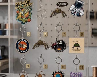 Acryl sleutelhanger Project Hail Mary, badge ruimtemissie, sci-fi boek fan cadeau, taslabel astronaut, ruimtemissie-accessoires