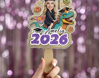 Benutzerdefinierte Abschluss Foto Handfächer, personalisierte Klasse von 2026 Fan, Senior Grad Party Favor, benutzerdefiniertes Gesichtsfächer Geschenk zum Abschluss
