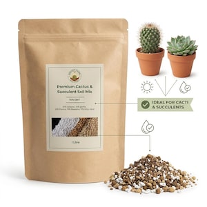 Wysokiej jakości mieszanka ziemi do kaktusów Haworthia, dojrzały Lithops – szybkoodwadniający kompost pustynny 7:3, profesjonalna mieszanka do doniczek – 1 l / 3 l / 5 l