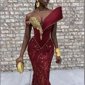 Nigerian Prom Dress Rose Gold - Etsy