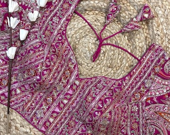 Silk Sequin Saree Blouse: Indian Wedding, Sweetheart Neck