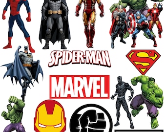 Hero Style Character Prints Bundle | Superhero Inspired PNG Bundle | Vintage Characters Art | Sublimation