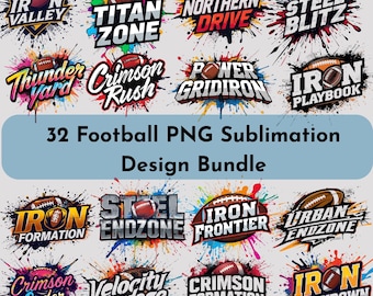 32 Football PNG Sublimation Design Bundle