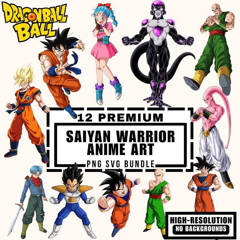 Goku Dragon Ball Z PNG SVG Bundle | Saiyan Warrior Anime Art (digital ...