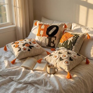 Kuddepaket, Punch Needle Set, Terrakottadekor, First Home Gift, Dopamine Room-kudde