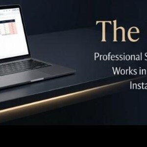 May include: A laptop showing a spreadsheet is on a dark surface. The text "The Rota Kit" is above the words "Professional Staff Scheduling System, Works in Free Google Sheets, Instant Digital Access."