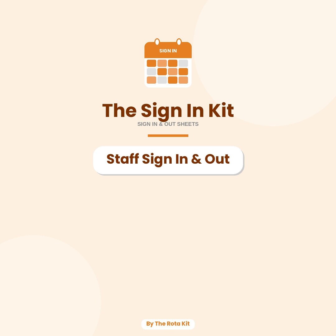 Staff Sign in Out Sheet | Excel Template | Instant Download - Etsy UK