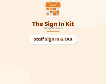 Staff Sign In Out Sheet | Excel Template | Instant Download