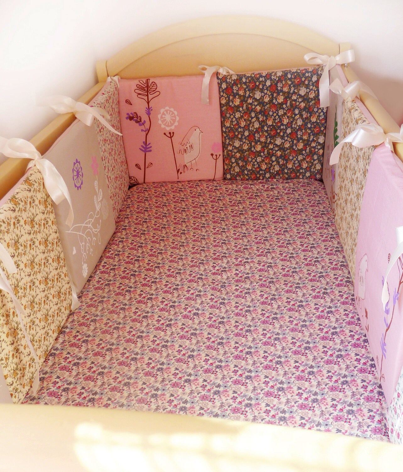 Baby Crib Bumper Pad Pink Crib Bumpercrib Rail Cover Baby Etsy