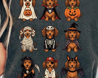 Halloween Dachshund PNG, Dachshund Clipart, Spooky Wiener Dog PNG, Cute Ghost Dog, Doxie Sublimation PNG, Fall Dog Digital Download
