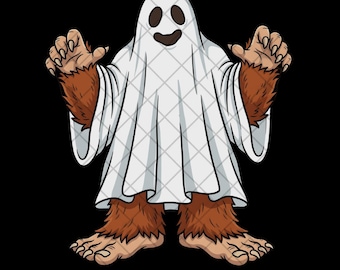 Bigfoot Ghost png, Ghost Bigfoot Clipart, Halloween Bigfoot png, Spooky Sasquatch, Cute Ghost png, Sublimation Design, Digital Download png