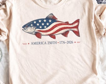 America 250th Fish PNG, Patriotic Angler 1776-2026, Distressed US Flag Fishing Design, Sublimation Png, Digital Download