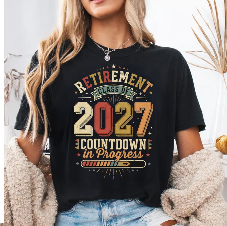 Retirement Class of 2027 Countdown PNG, Vintage Retirement Gift Digital ...