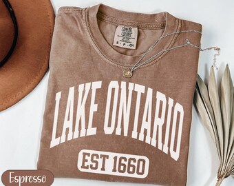 Lake Ontario PNG, Lake Ontario Clipart, Vintage Lake Life PNG, Retro Varsity Sweatshirt Design, Lake House Sublimation, Digital Download