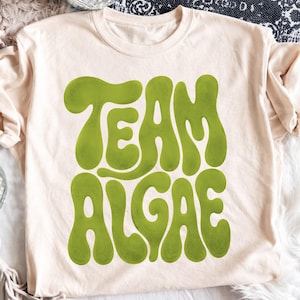 Équipe d'algues PNG, Clipart texte Blob vert, Design rétro grunge, cadeau pour amateur d'algues, téléchargement numérique