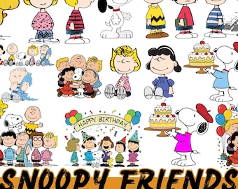 Retro Snoopy and Friends SVG Bundle, Vintage Cartoon Clipart (Digital Download)