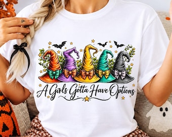 Halloween Witch Hats PNG, Girls Gotta Have Options, Sublimation Design (4096px)