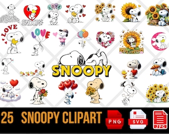 Paquete SVG/PNG/JPG de Snoopy - Perro lindo Png - Perro de dibujos animados - Descarga digital - Descarga instantánea