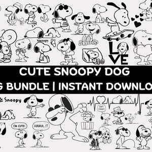 Snoopy Dog PNG Bundle – Peanuts Comic Art (Digital Download)