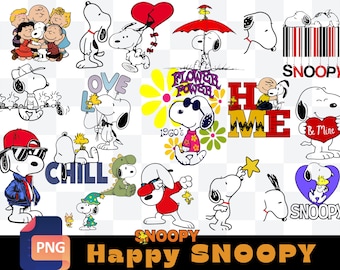 Snoopy Mega Bundle: Peanuts Clipart, Spooky valentine PNG, Peanuts Friends, Cricut, Silhouette, Comic Dog, Digital Download